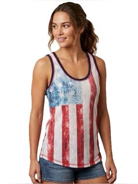 American Fighter x Affliction NBridge Linear Red White Tank Top Size Small & XS